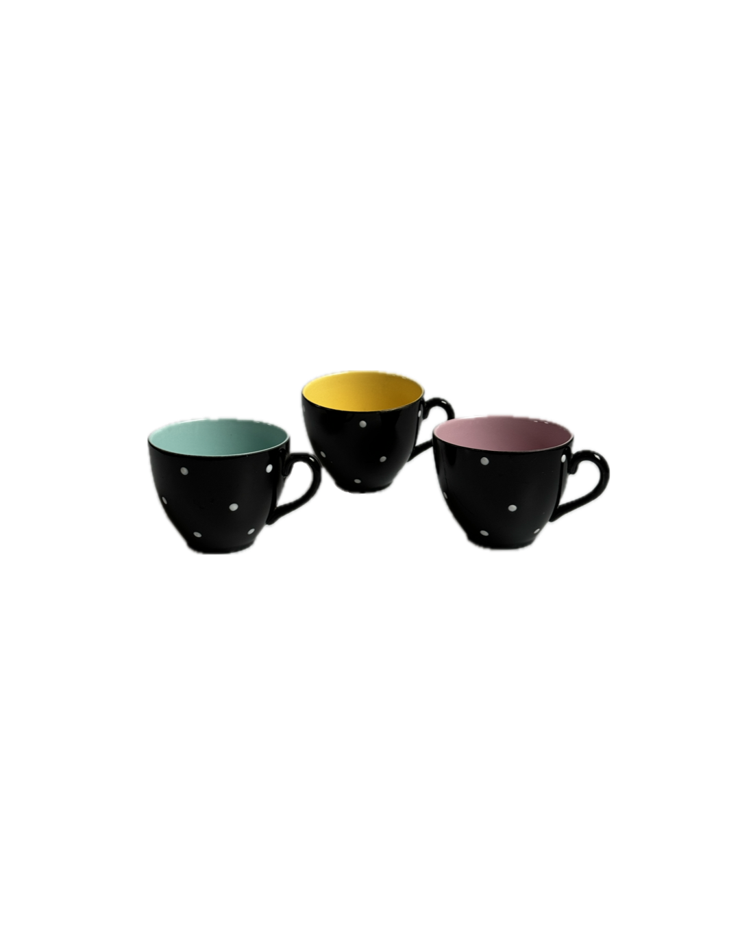 Set of 3 Vintage Polka Dot Cups