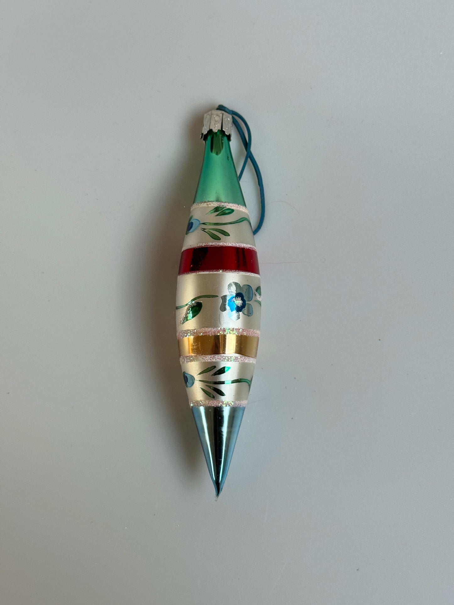Set of 5 Vintage Hand-Painted Glass Baubles