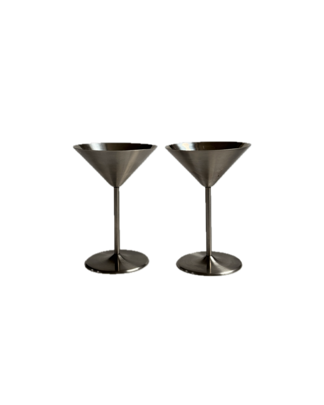Vintage 1960s-1970s Stainless Steel Martini Glasses