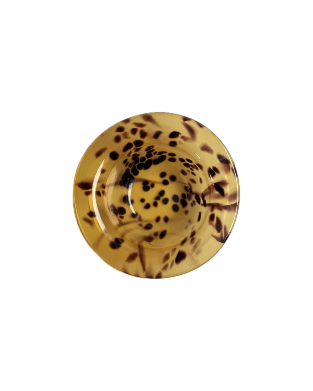 Vintage Hand-Blown Amber Tortoise Shell Art Glass Bowl
