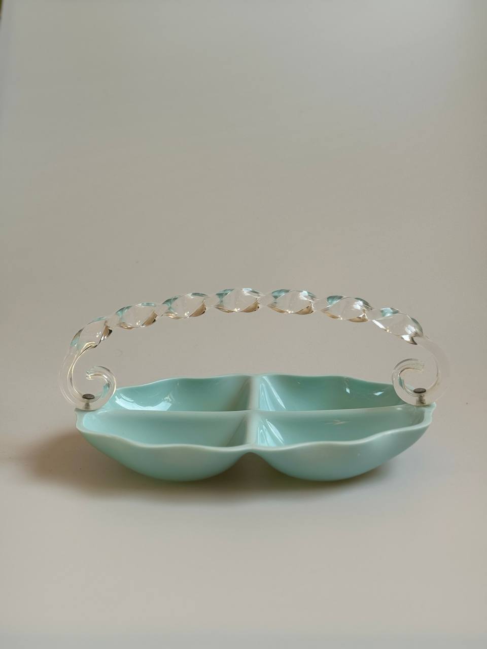 Vintage Lucite Twist Handle Dish