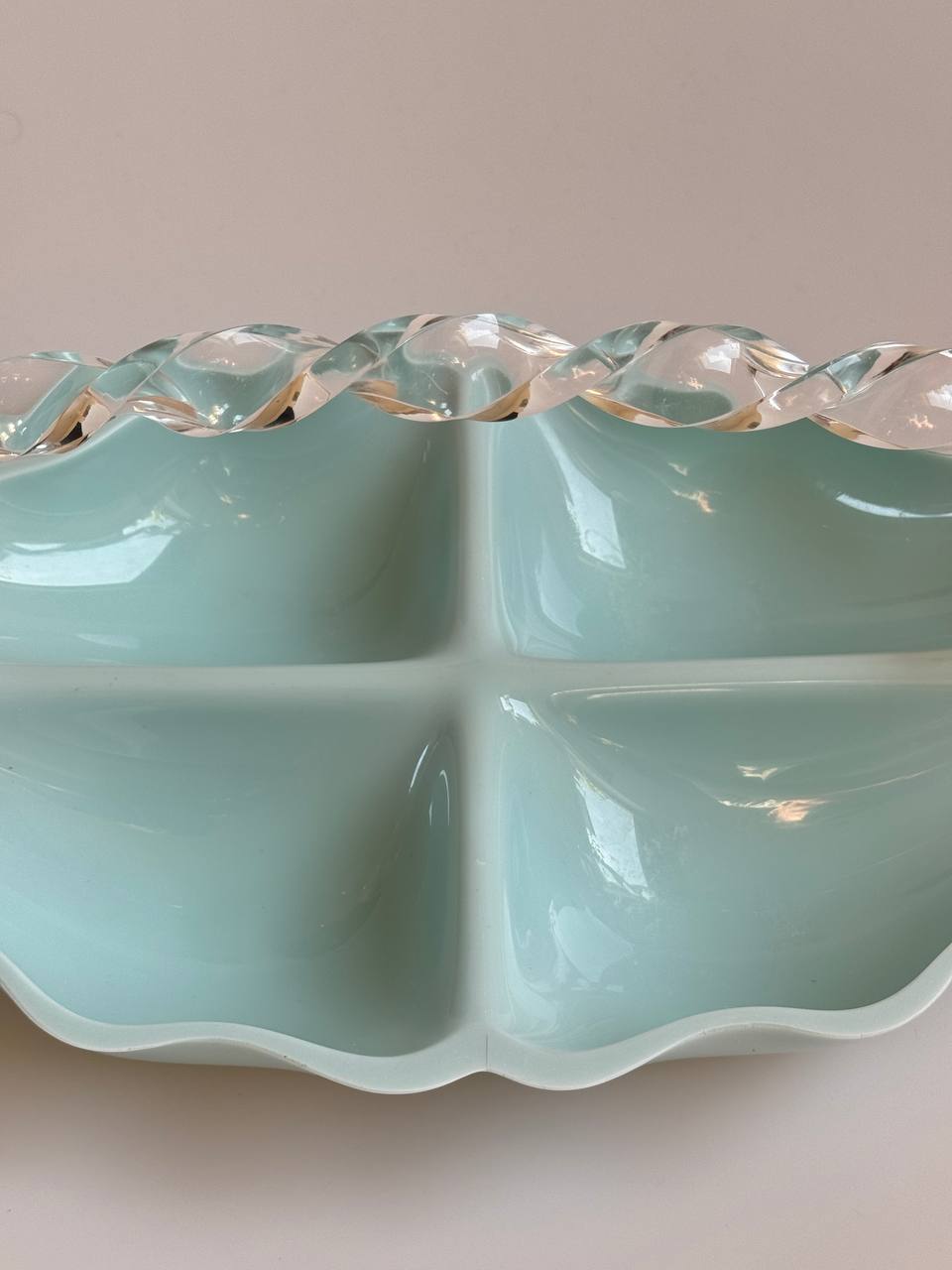 Vintage Lucite Twist Handle Dish