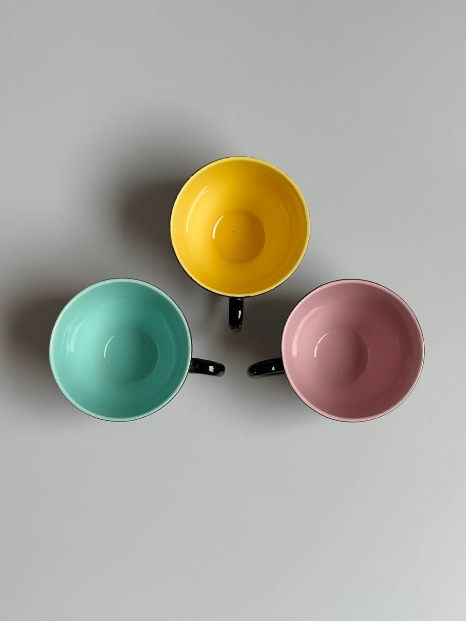 Set of 3 Vintage Polka Dot Cups
