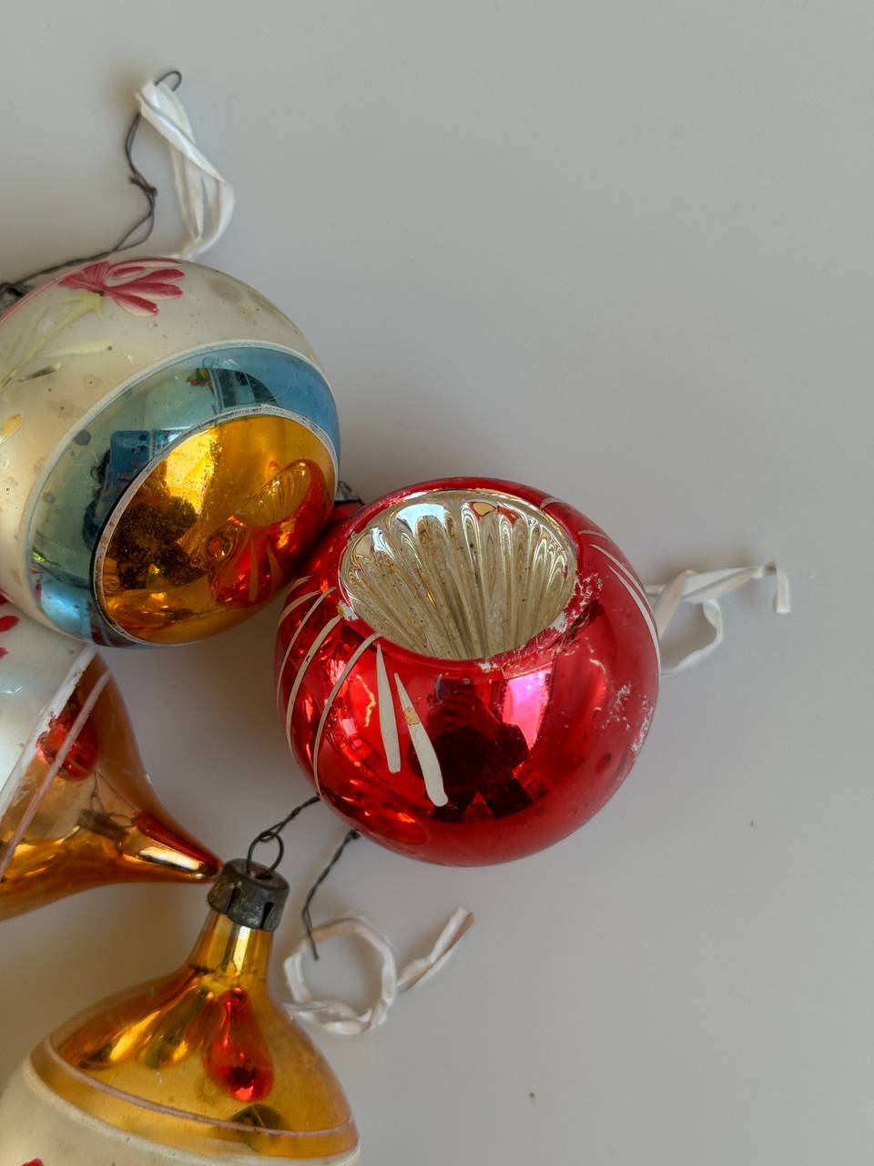 Set of 8 Vintage Glass Baubles