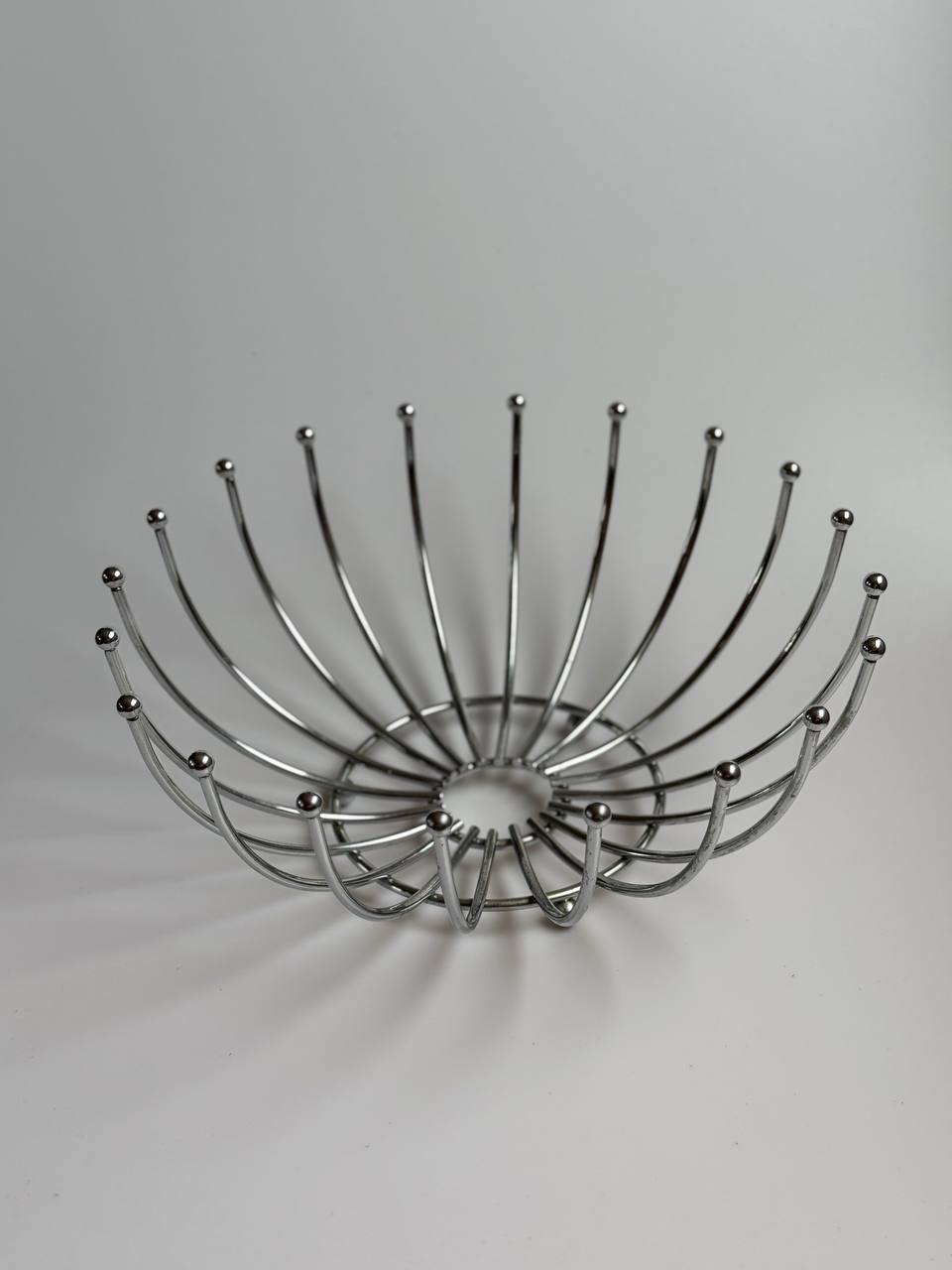 Mid-Century Brutalist Steel Fruit Bowl