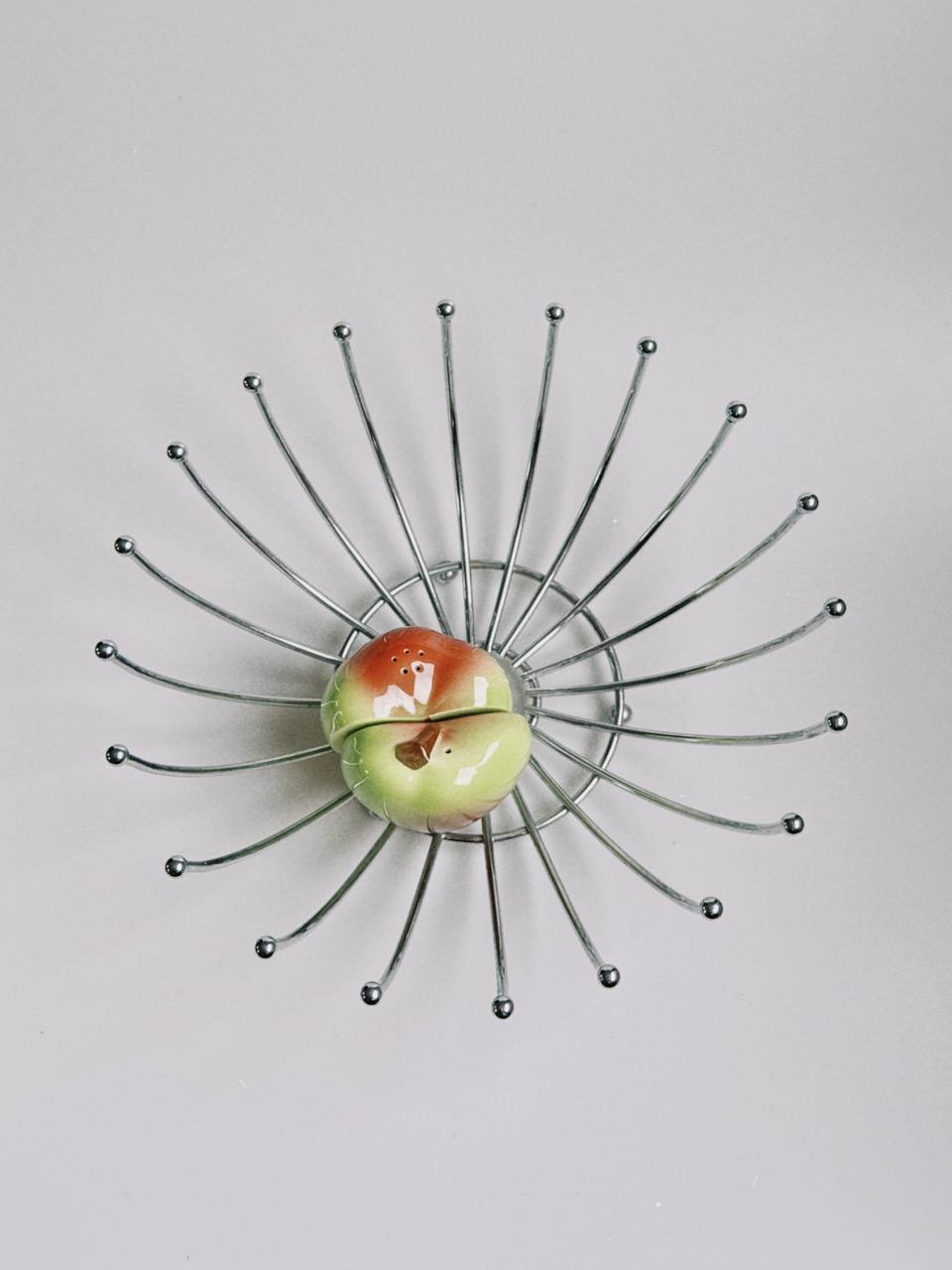 Mid-Century Brutalist Steel Fruit Bowl
