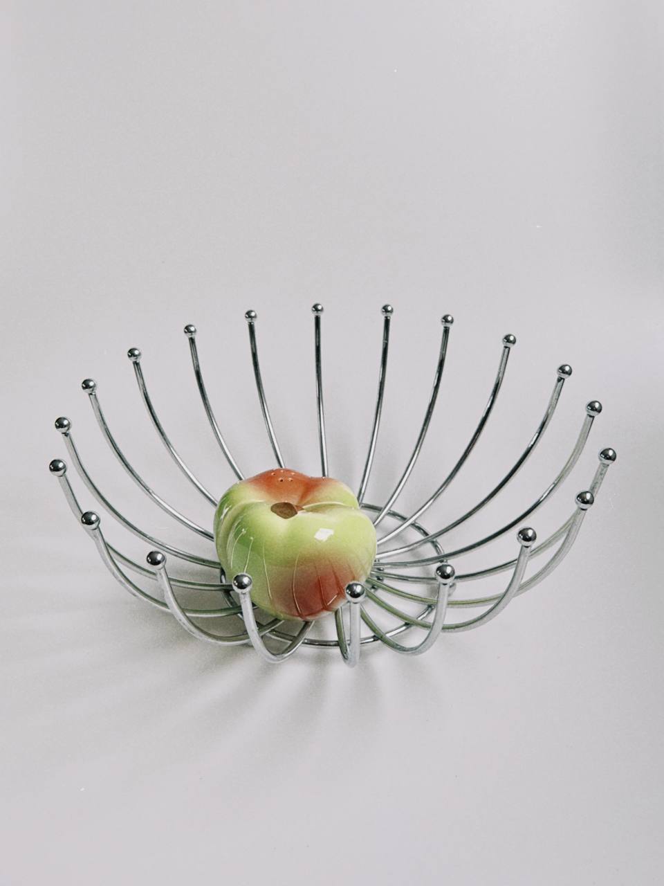 Mid-Century Brutalist Steel Fruit Bowl