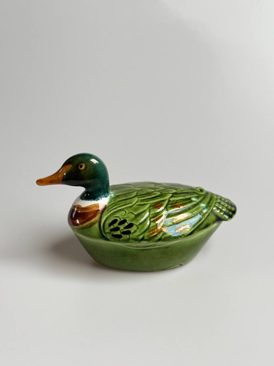 Vintage Ceramic Duck Terrine Dish by Michel Caugant