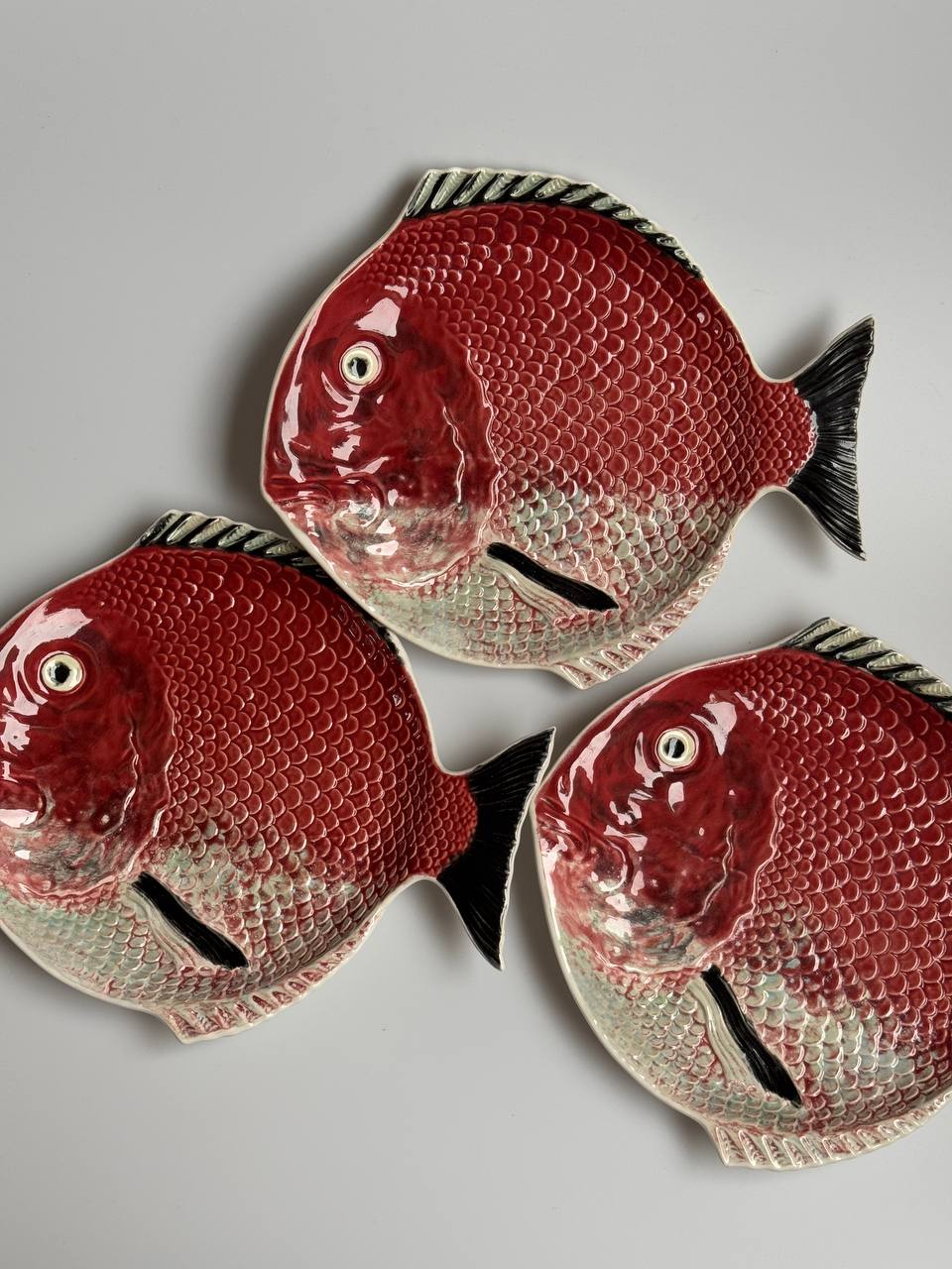 Vintage Bordallo Pinheiro Red Fish Plate – Made in Portugal