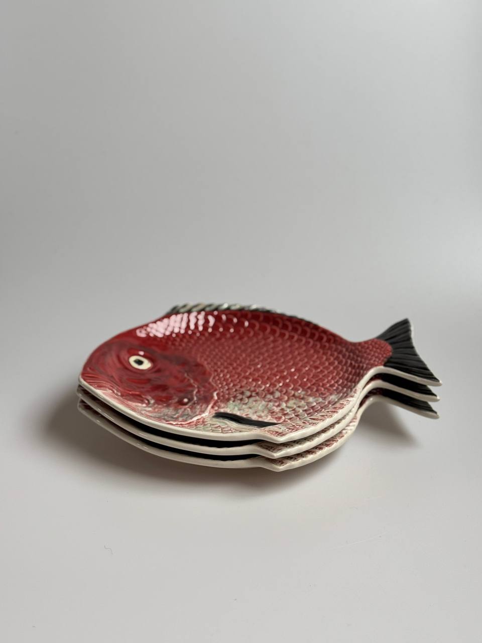 Vintage Bordallo Pinheiro Red Fish Plate – Made in Portugal