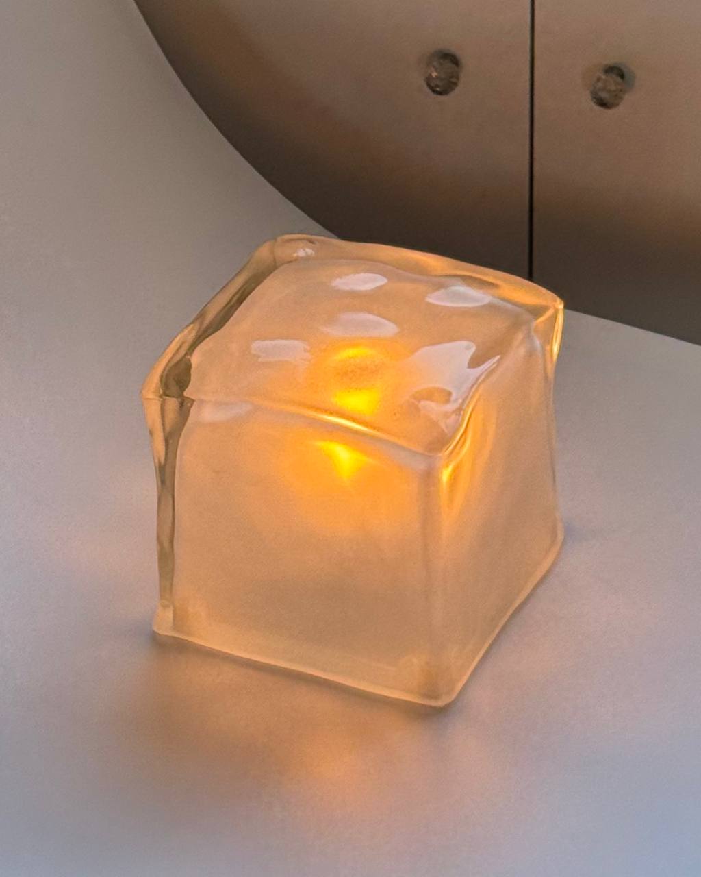 Vintage IKEA Iviken Frosted Glass Ice Cube Lamp