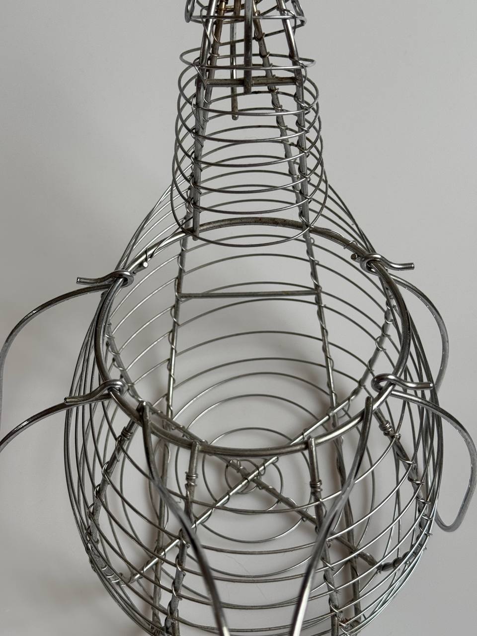 Vintage Chrome Wire Hen Egg Basket