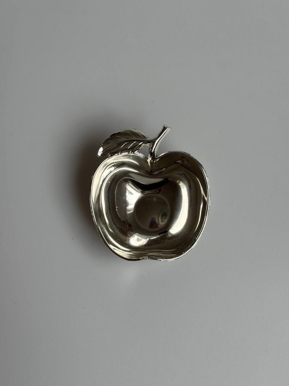 Vintage Silver Apple-Shaped Trinket Dish