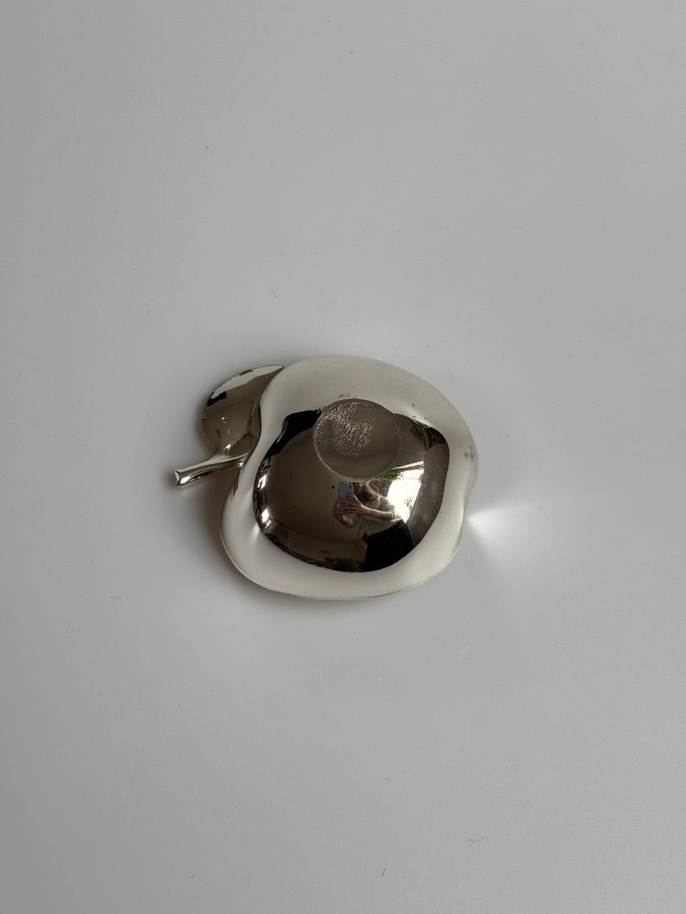 Vintage Silver Apple-Shaped Trinket Dish