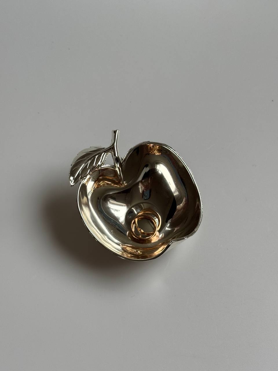 Vintage Silver Apple-Shaped Trinket Dish
