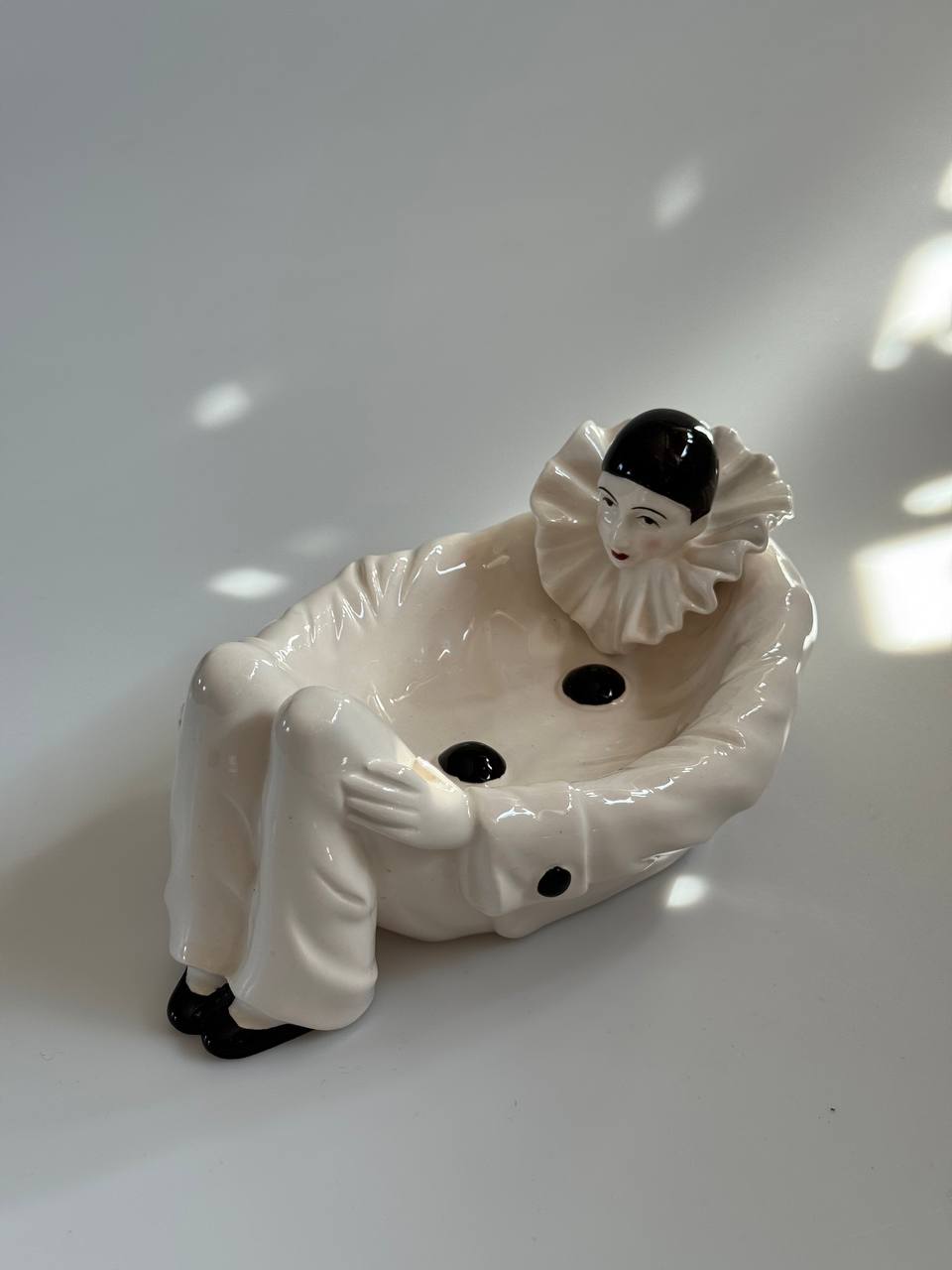 Vintage Pierrot Clown Ceramic Dish – Japan 1960s–80s | Soap or Jewellery Holder