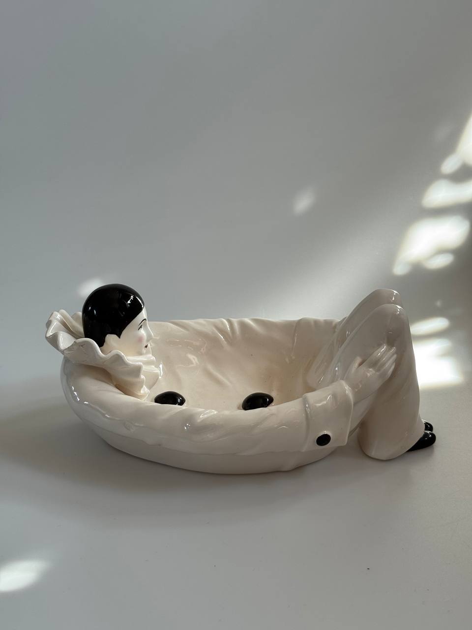 Vintage Pierrot Clown Ceramic Dish – Japan 1960s–80s | Soap or Jewellery Holder