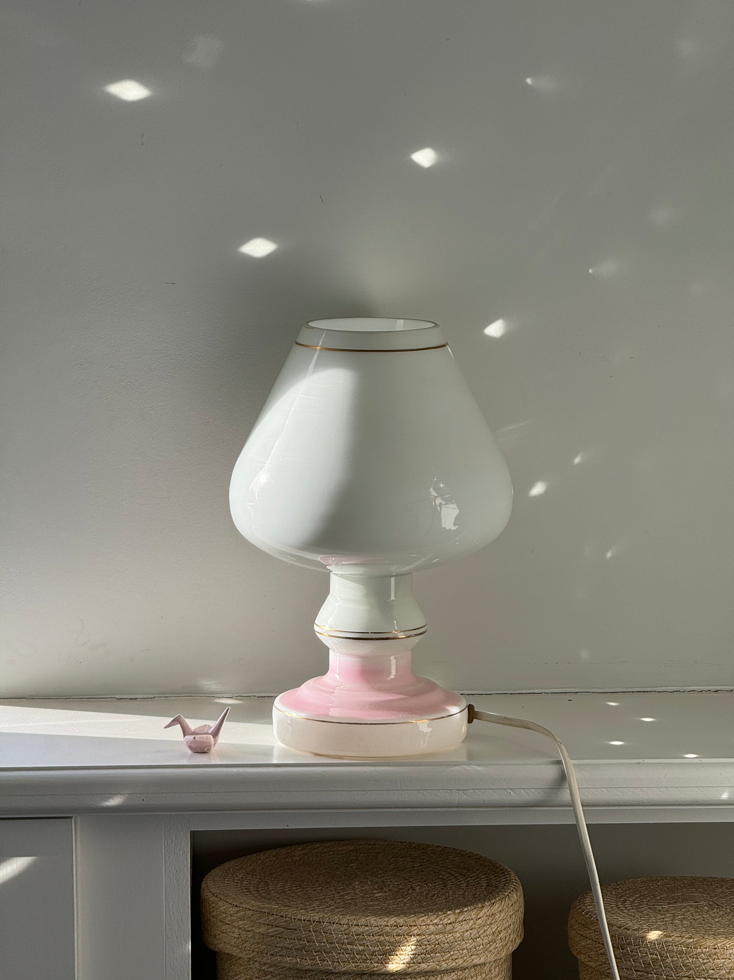 Vintage Mushroom-Shaped Glass Table Lamp