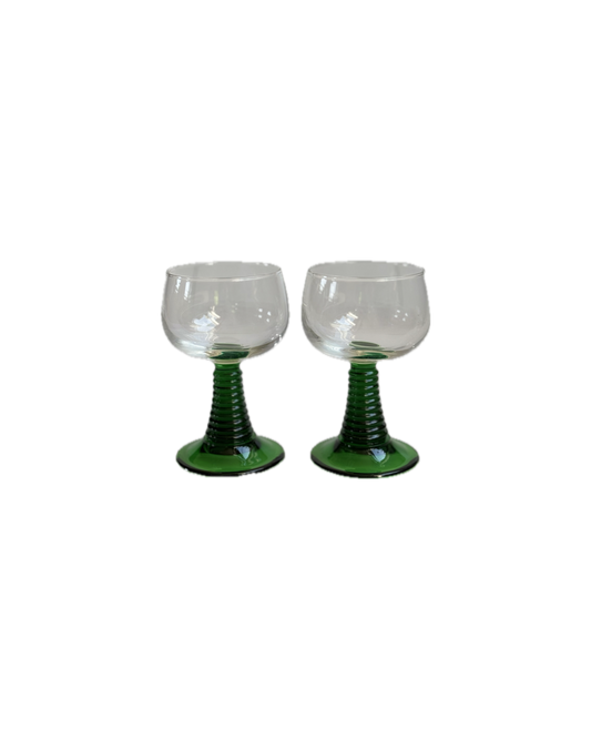 Vintage Luminarc Beehive Stem Wine Glasses – Set of 2 – Made in France