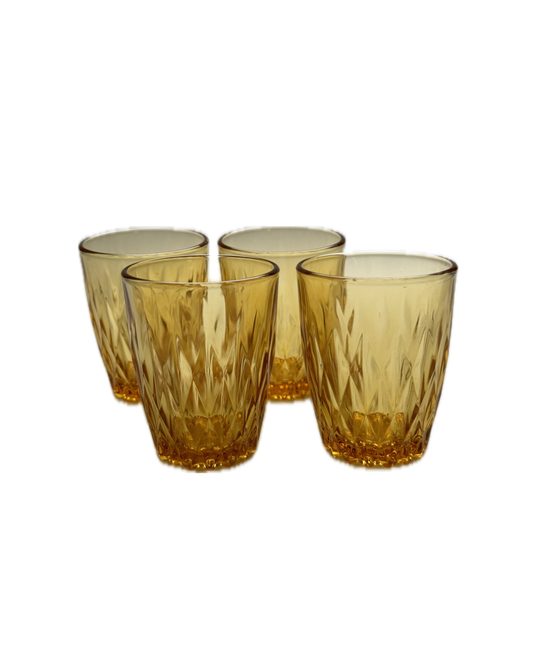 60s/70s Vintage Retro Amber Glass Tumblers