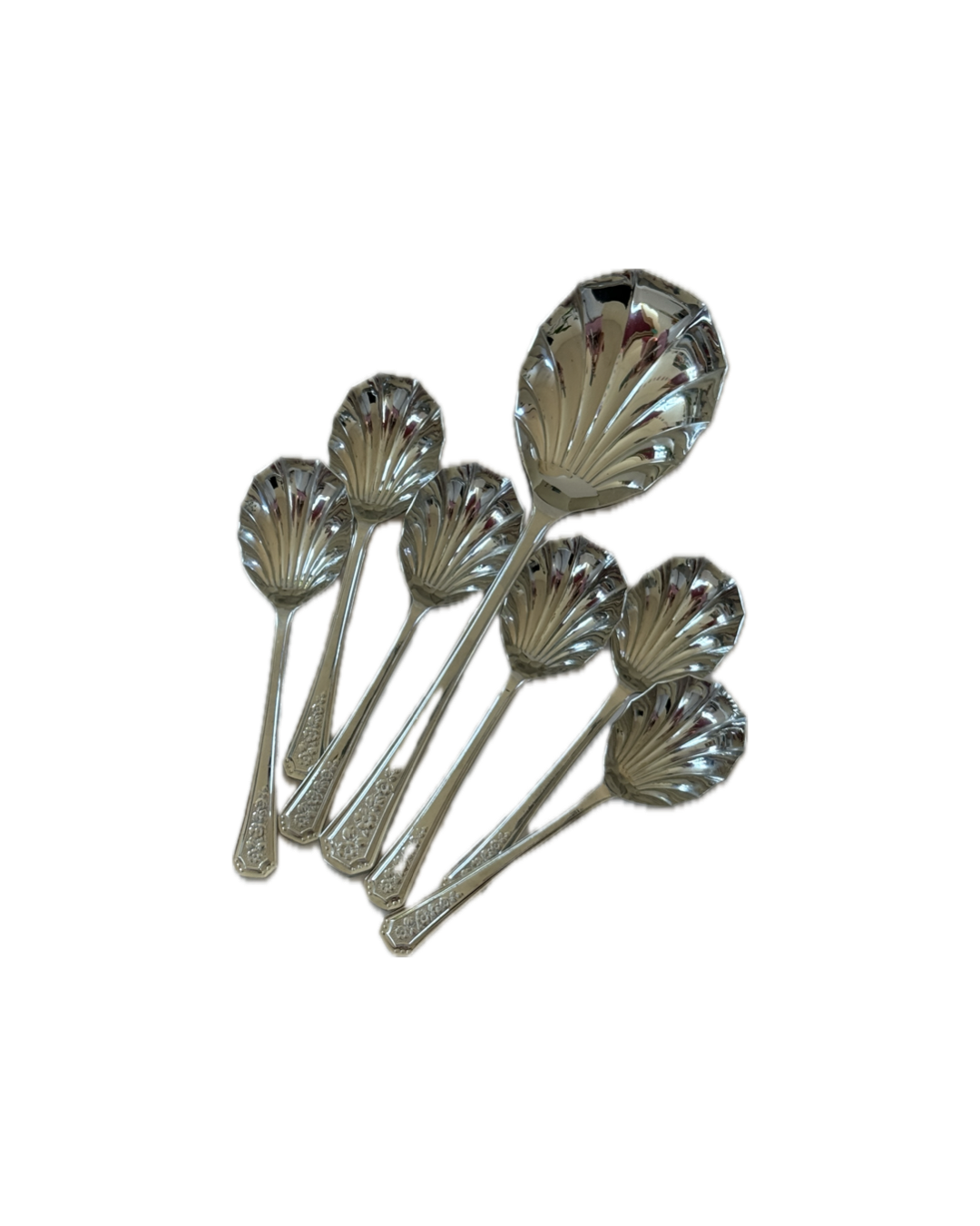 Vintage Shell Shaped Spoon Set - Made in Sheffield