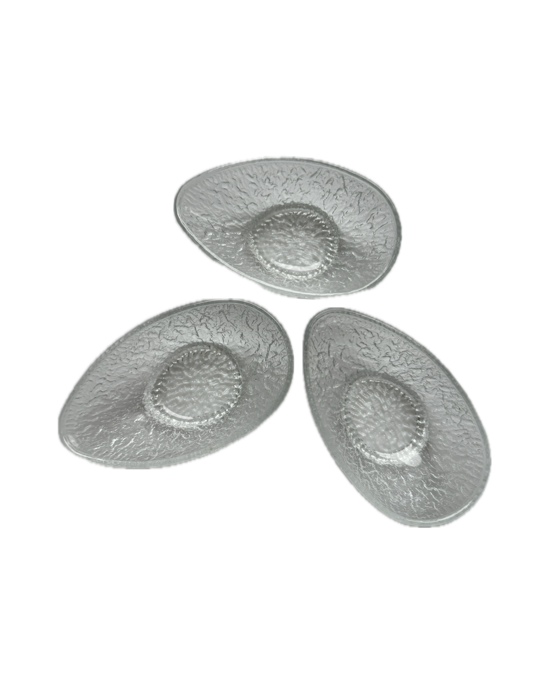 Set of 3 Vintage Glass Avocado-Shaped Serving Dishes