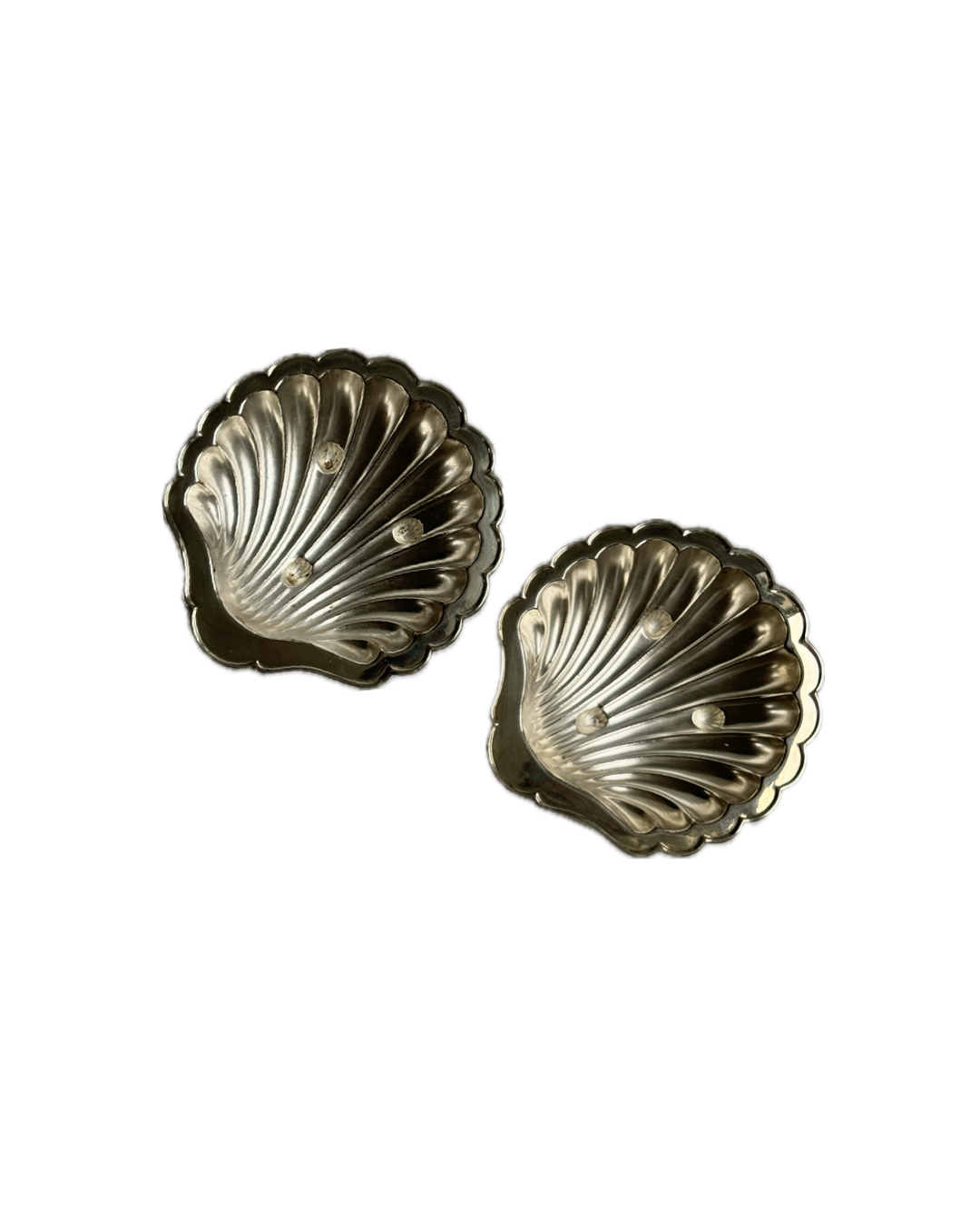 Antique Silver Scallop Shell Dishes