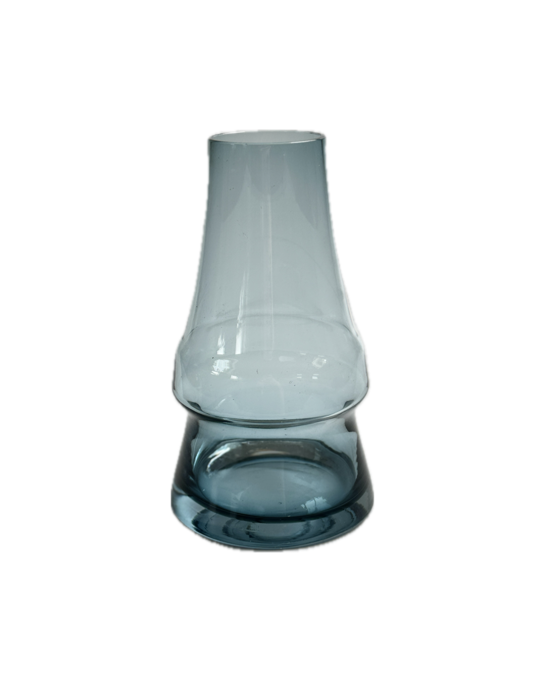 Vintage Riihimaki Steel Blue “Piippu” Vase by Aimo Okkolin