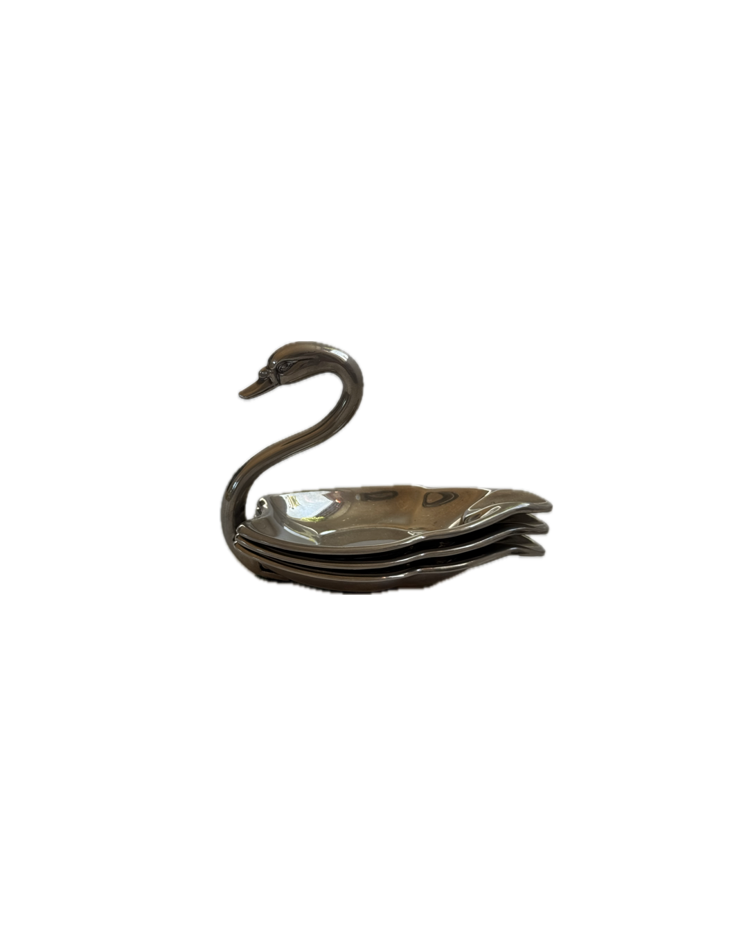 Vintage Silver Swan Trinket Dish Set (1960s)