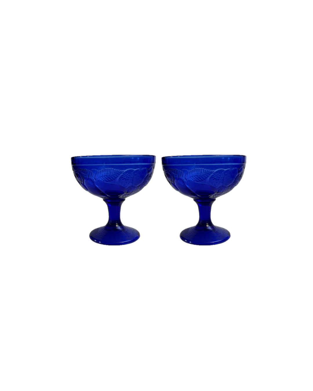 Vintage French Luminarc Cobalt Blue Glass Set (Set of 2)