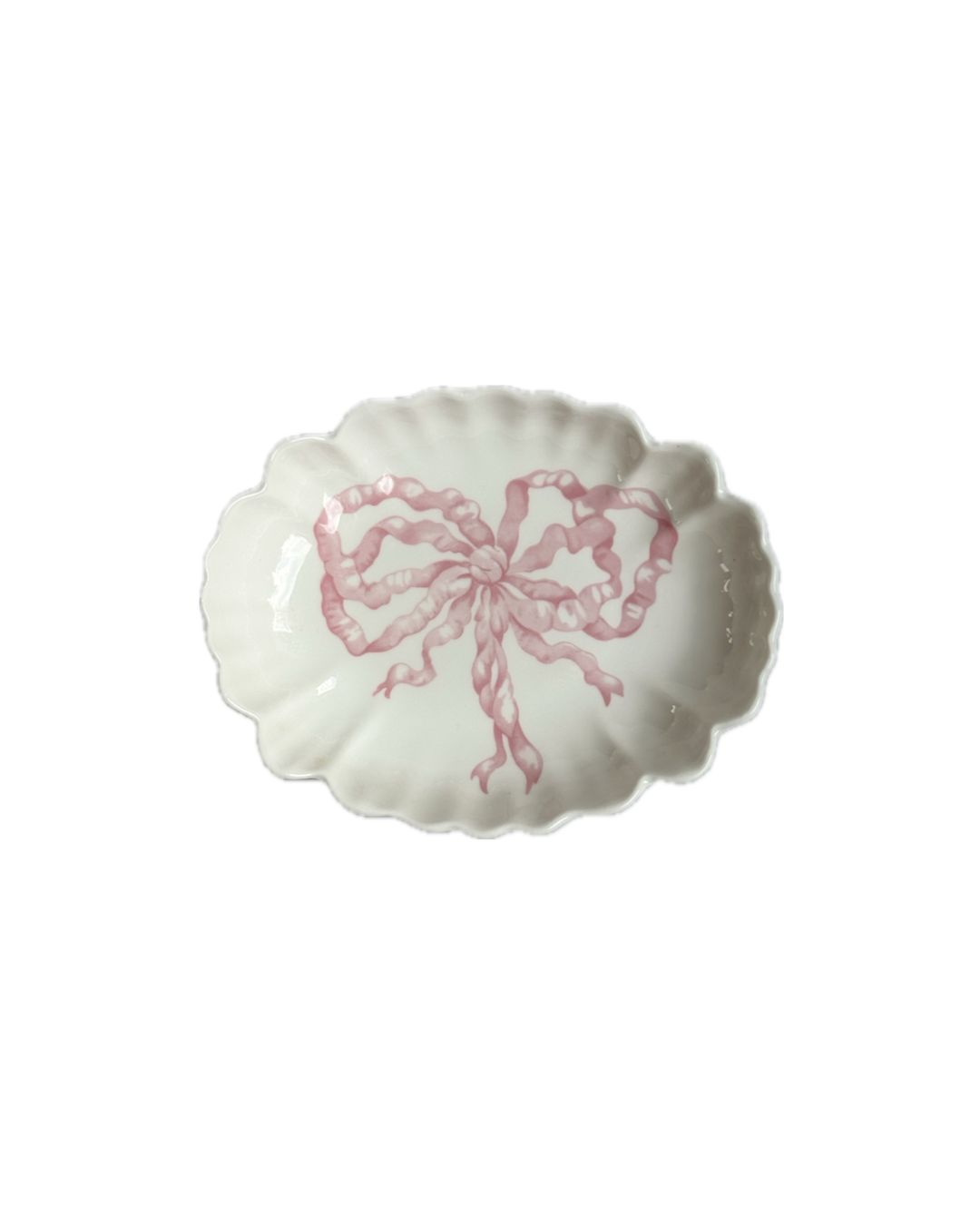 Vintage Hadida Bone China Soap Dish with Pink Bow Design