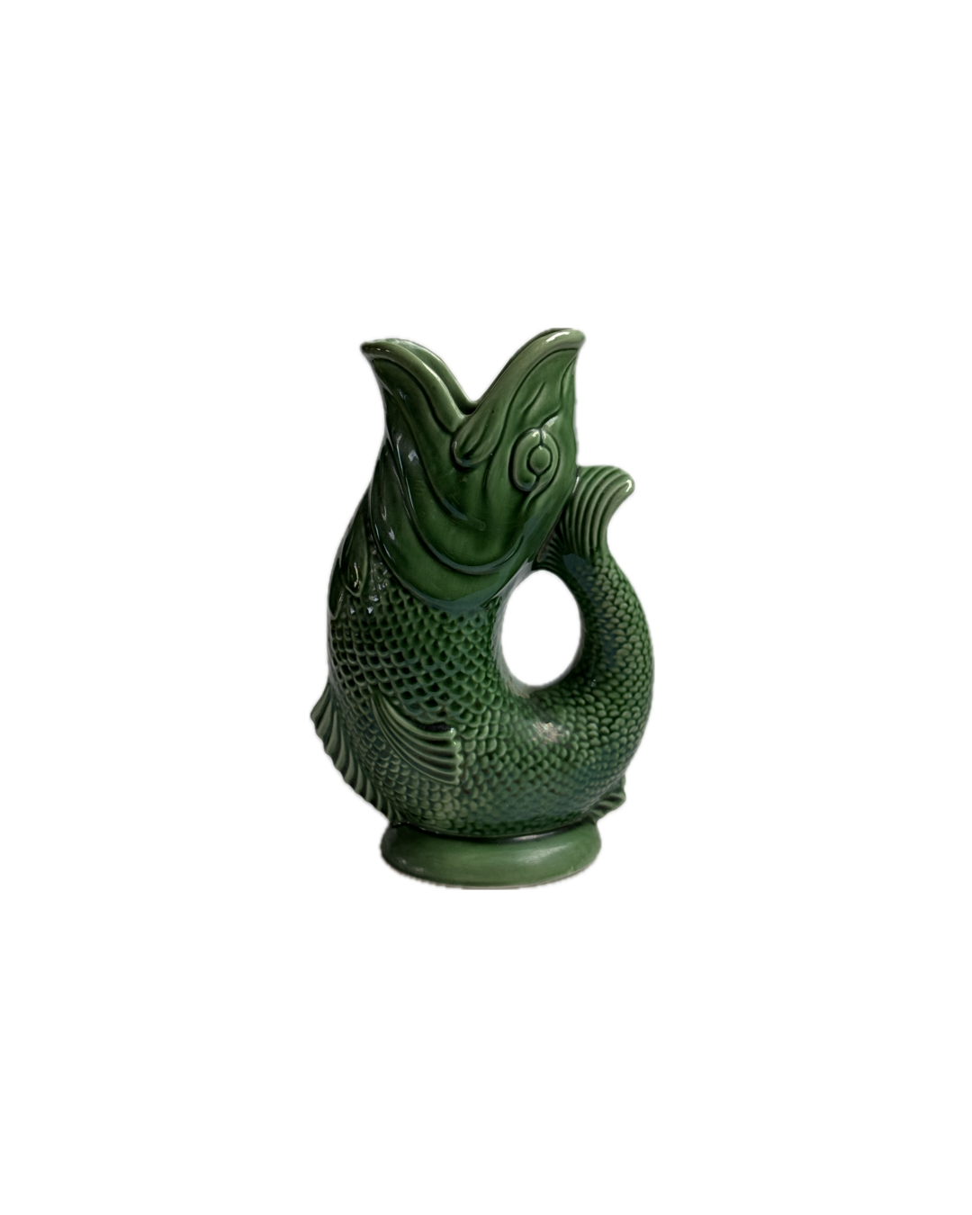Vintage Dartmouth Green Fish Glug Jug – Rare Collectible Vase/Jug