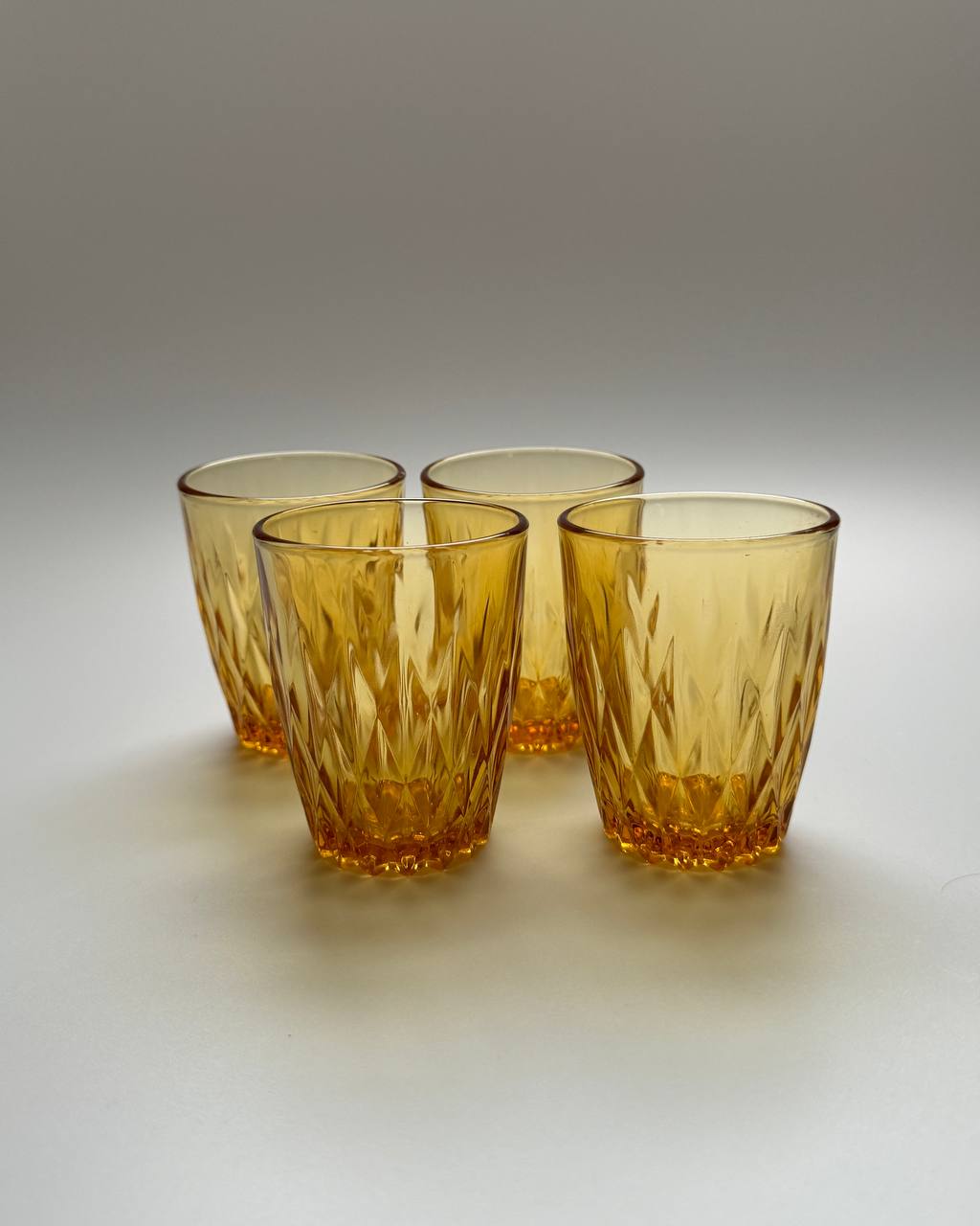 60s/70s Vintage Retro Amber Glass Tumblers