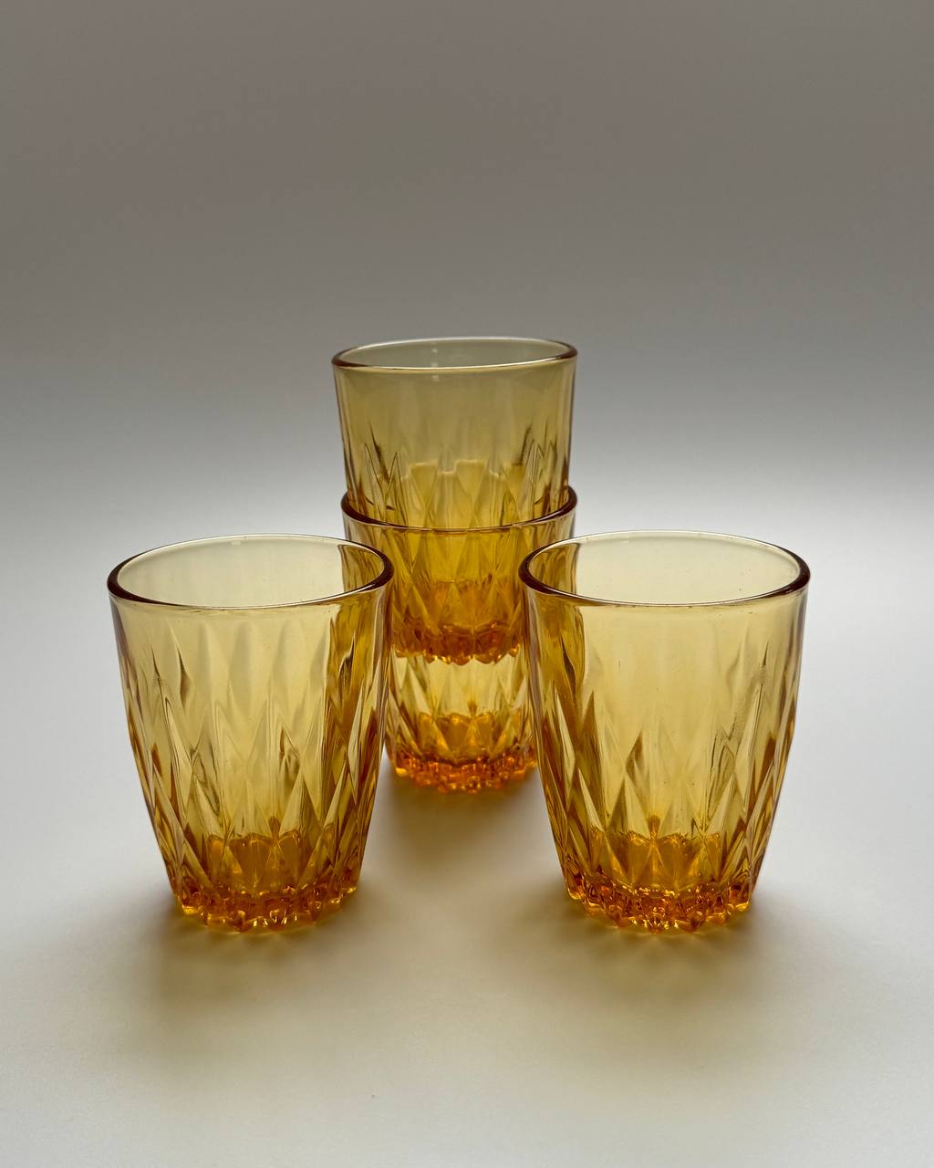 60s/70s Vintage Retro Amber Glass Tumblers