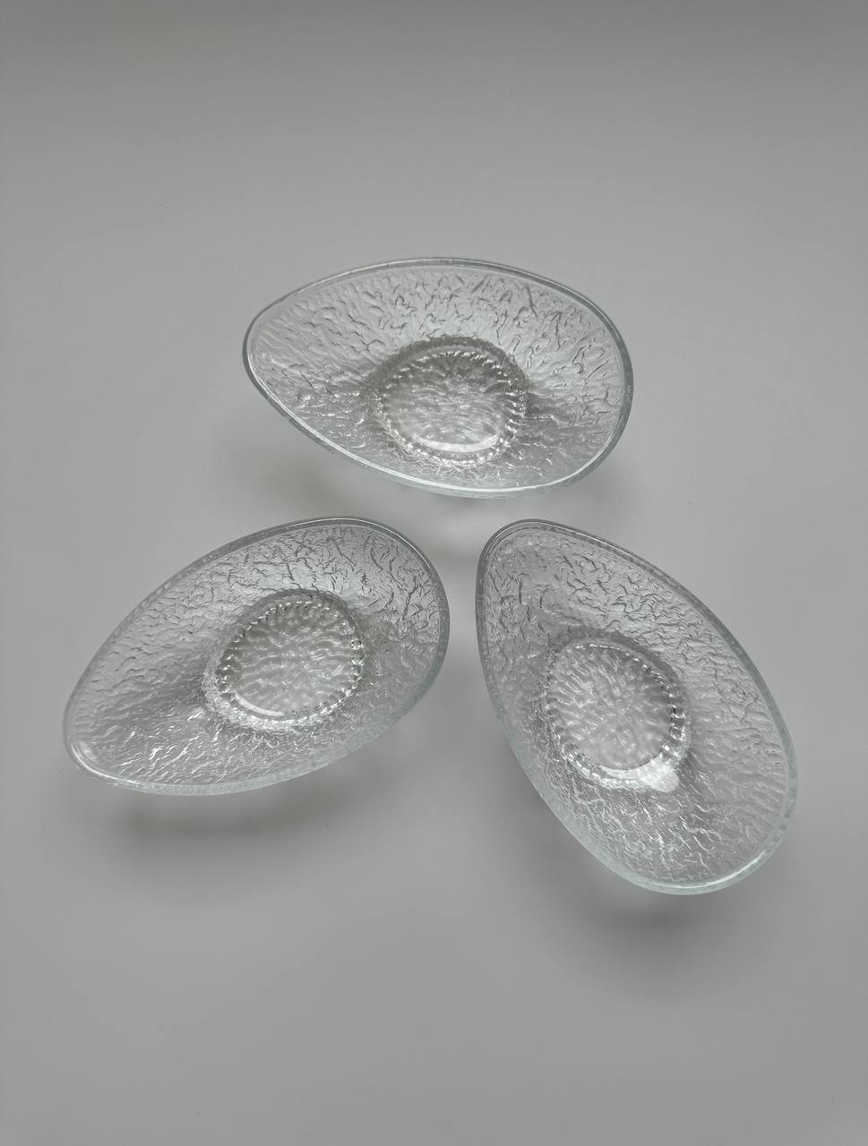 Set of 3 Vintage Glass Avocado-Shaped Serving Dishes