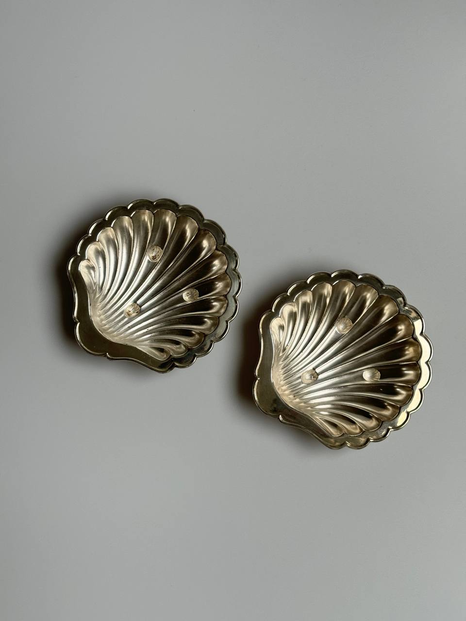 Antique Silver Scallop Shell Dishes