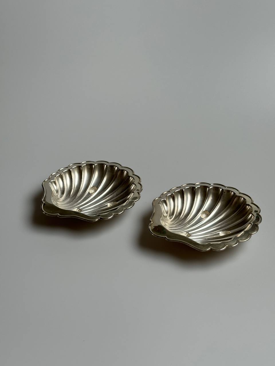 Antique Silver Scallop Shell Dishes