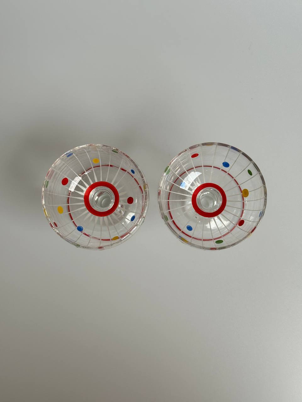 Vintage Polka Dot Aperitif Wine Glasses