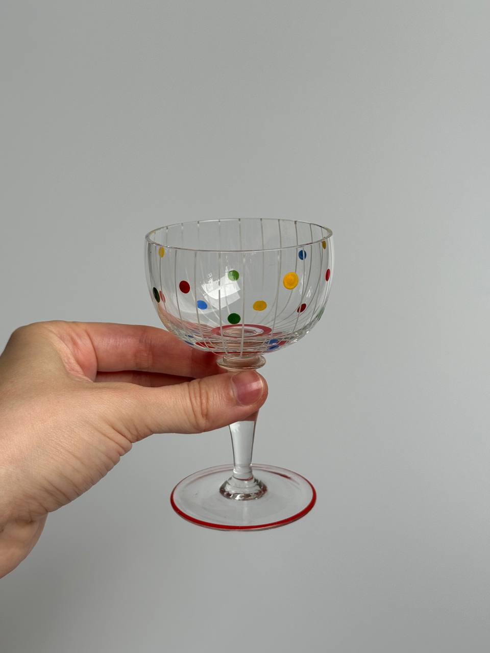 Vintage Polka Dot Aperitif Wine Glasses