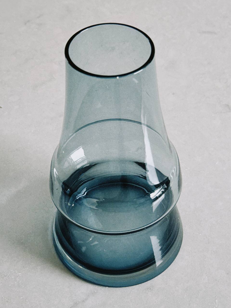 Vintage Riihimaki Steel Blue “Piippu” Vase by Aimo Okkolin