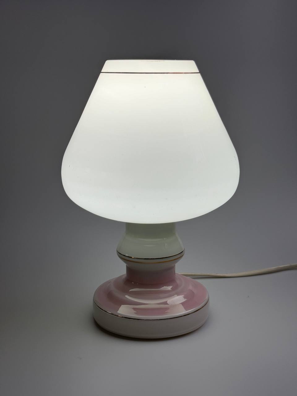 Vintage Mushroom-Shaped Glass Table Lamp