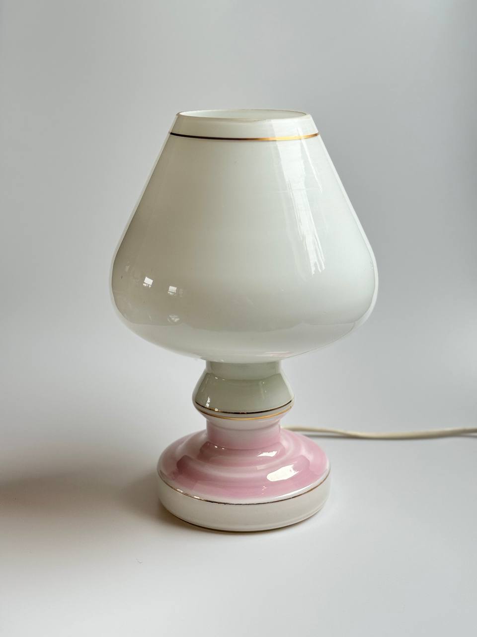 Vintage Mushroom-Shaped Glass Table Lamp