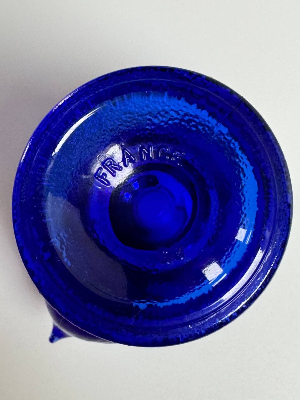Vintage French Cobalt Blue Chicken-Shaped Glass Egg Cups