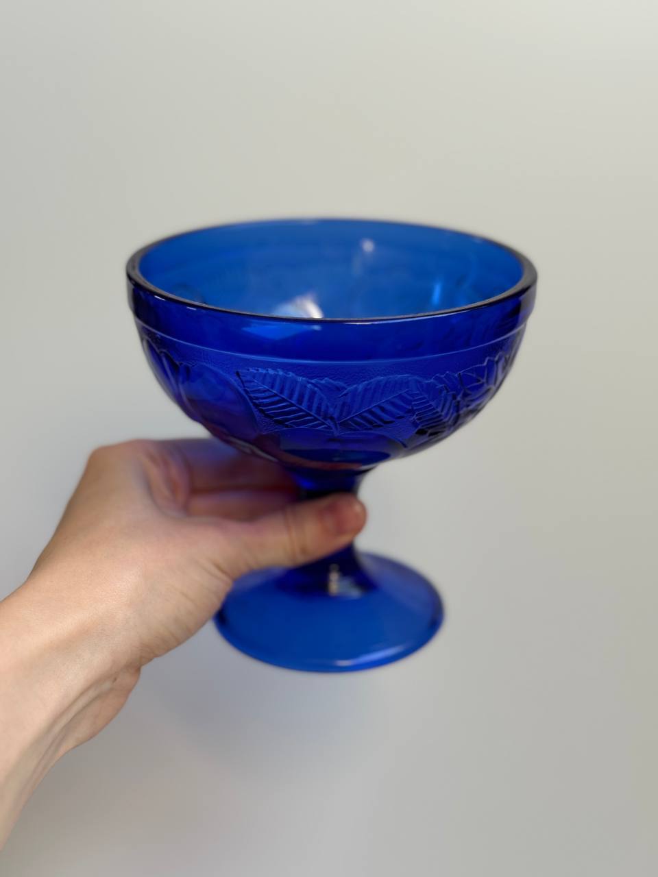 Vintage French Luminarc Cobalt Blue Glass Set (Set of 2)