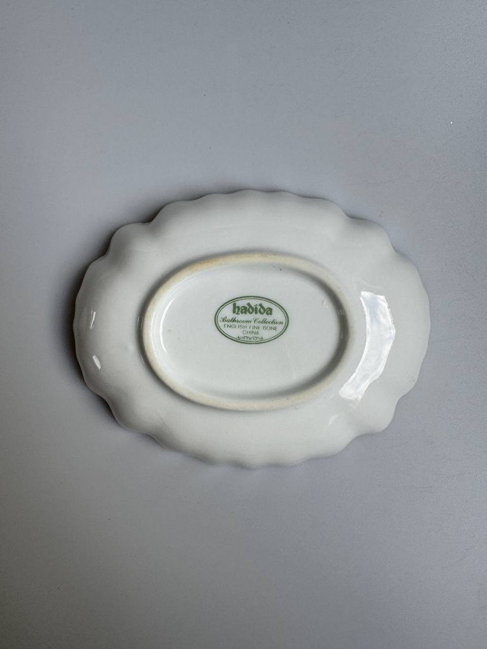 Vintage Hadida Bone China Soap Dish with Pink Bow Design