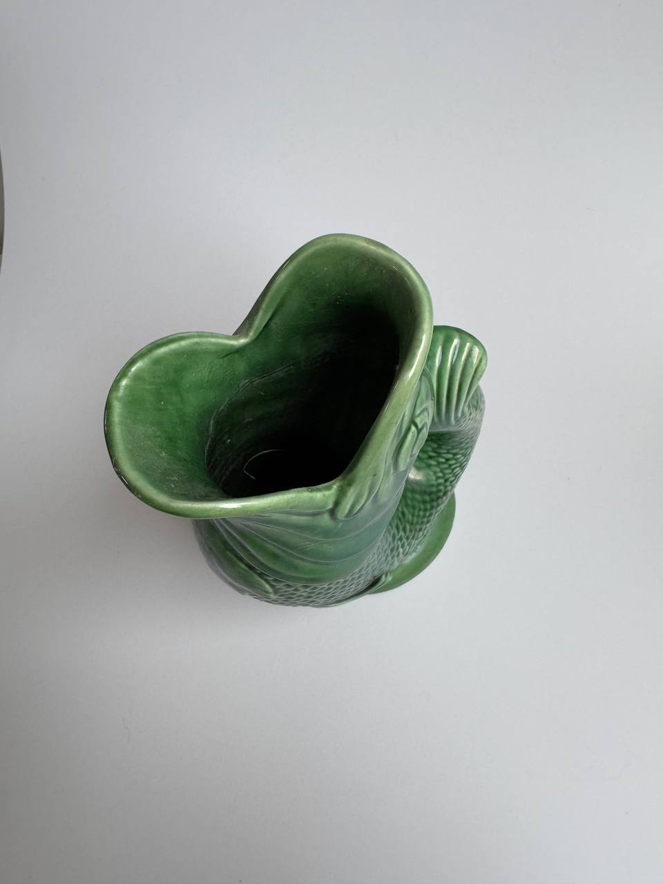 Vintage Dartmouth Green Fish Glug Jug – Rare Collectible Vase/Jug