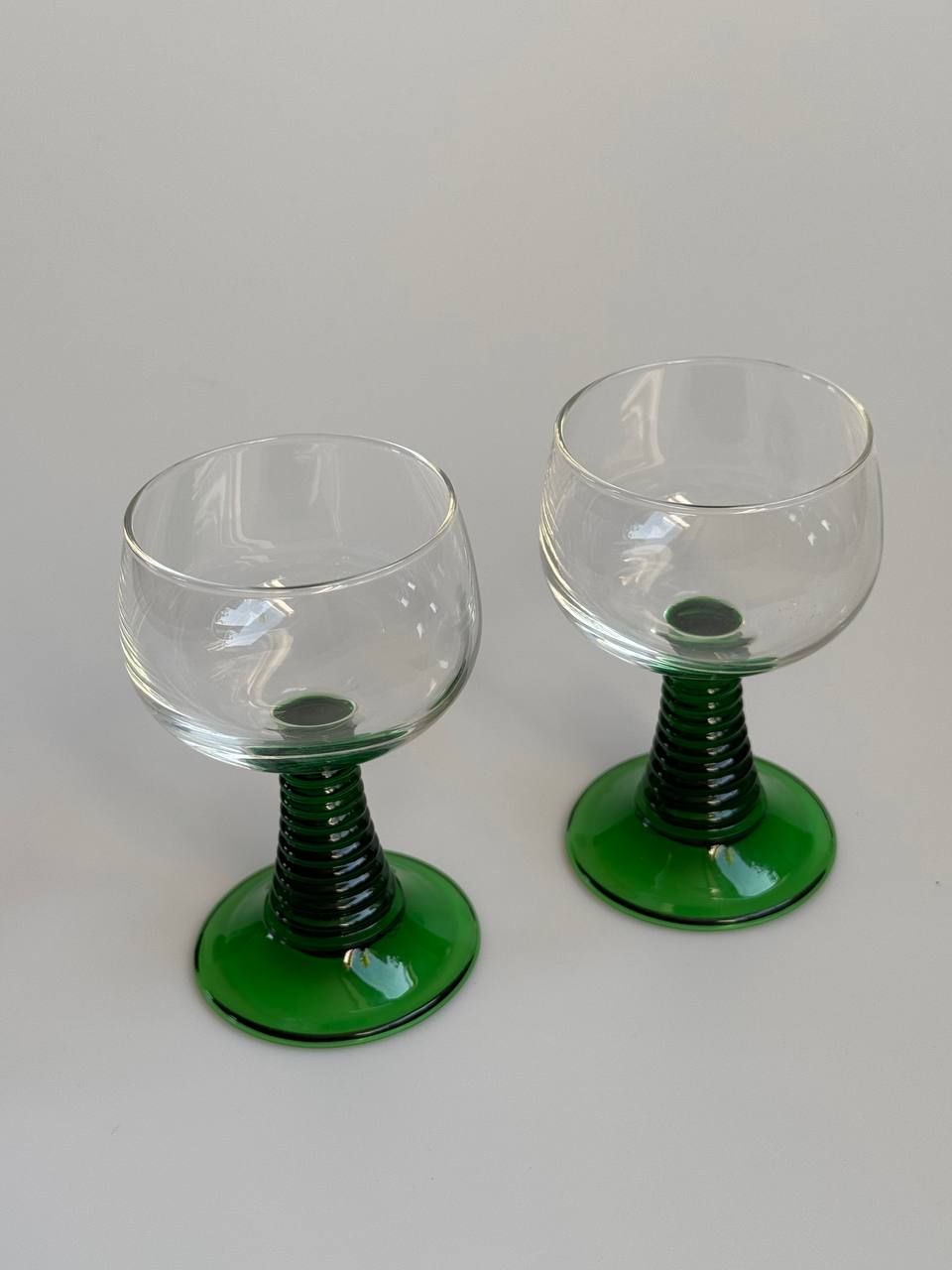 Vintage Luminarc Beehive Stem Wine Glasses – Set of 2 – Made in France