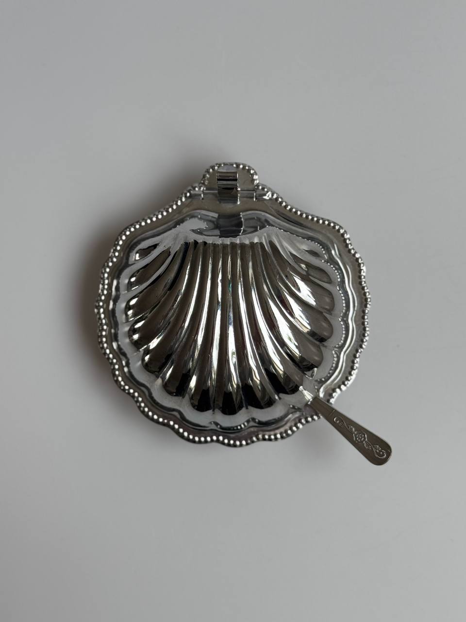 Vintage Clam Shell Butter Dish with Knife