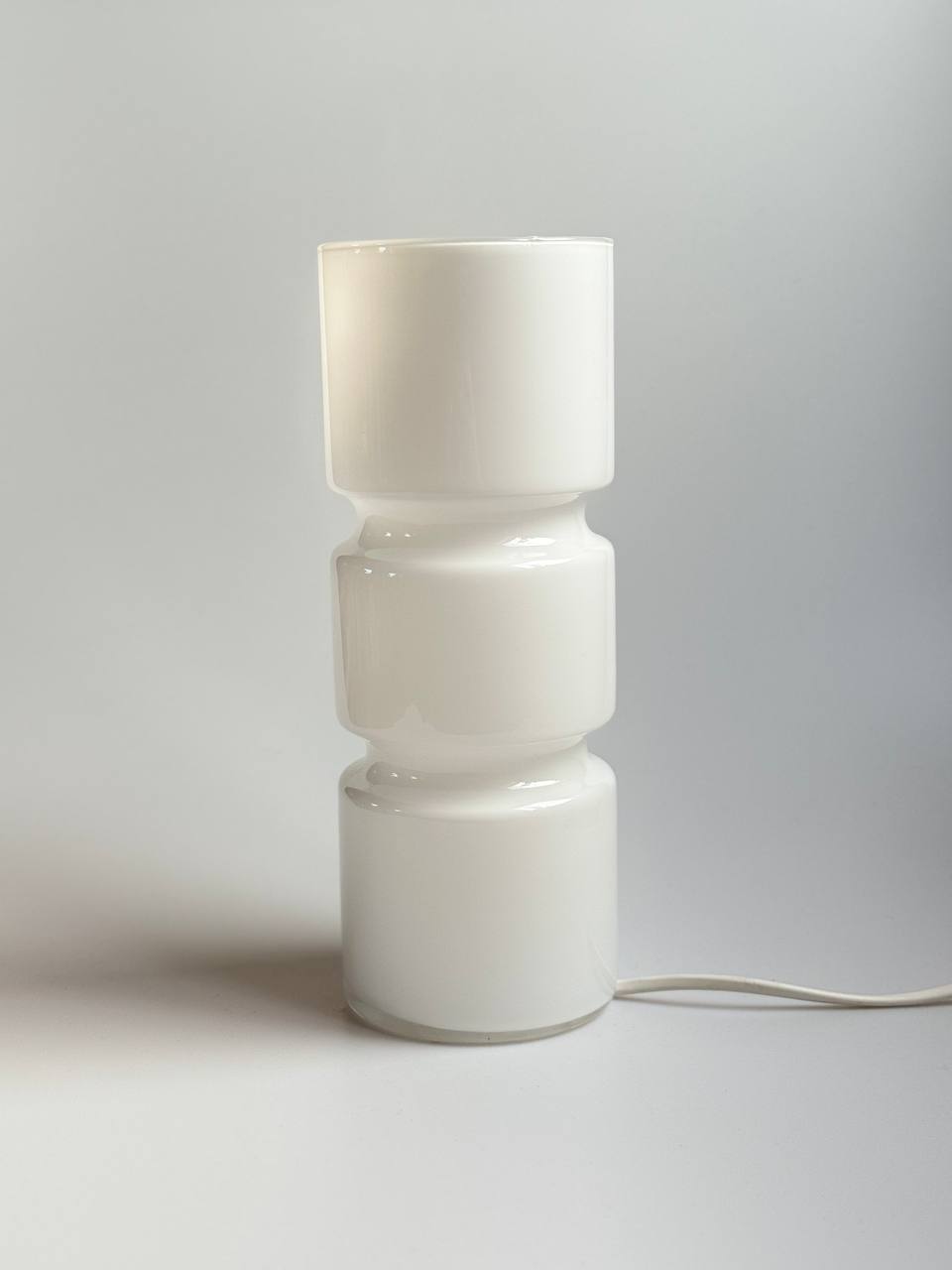 Habitat Fitz Glass Table Lamp – Mid-Century, White