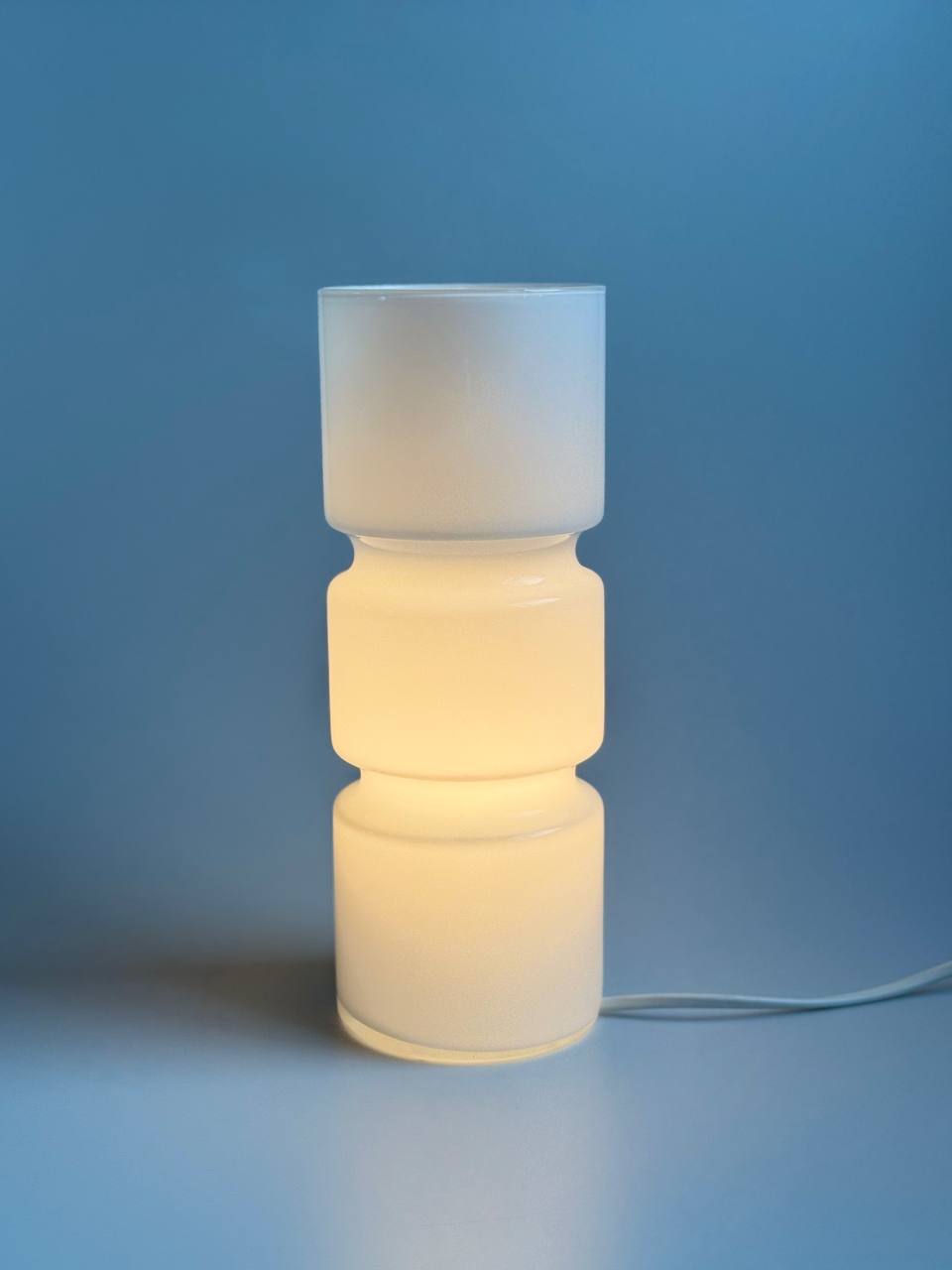 Habitat Fitz Glass Table Lamp – Mid-Century, White